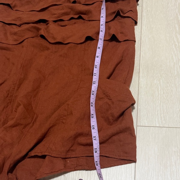 Anthropologie Terracotta Layered Pocketed Romper - Picture 5 of 8